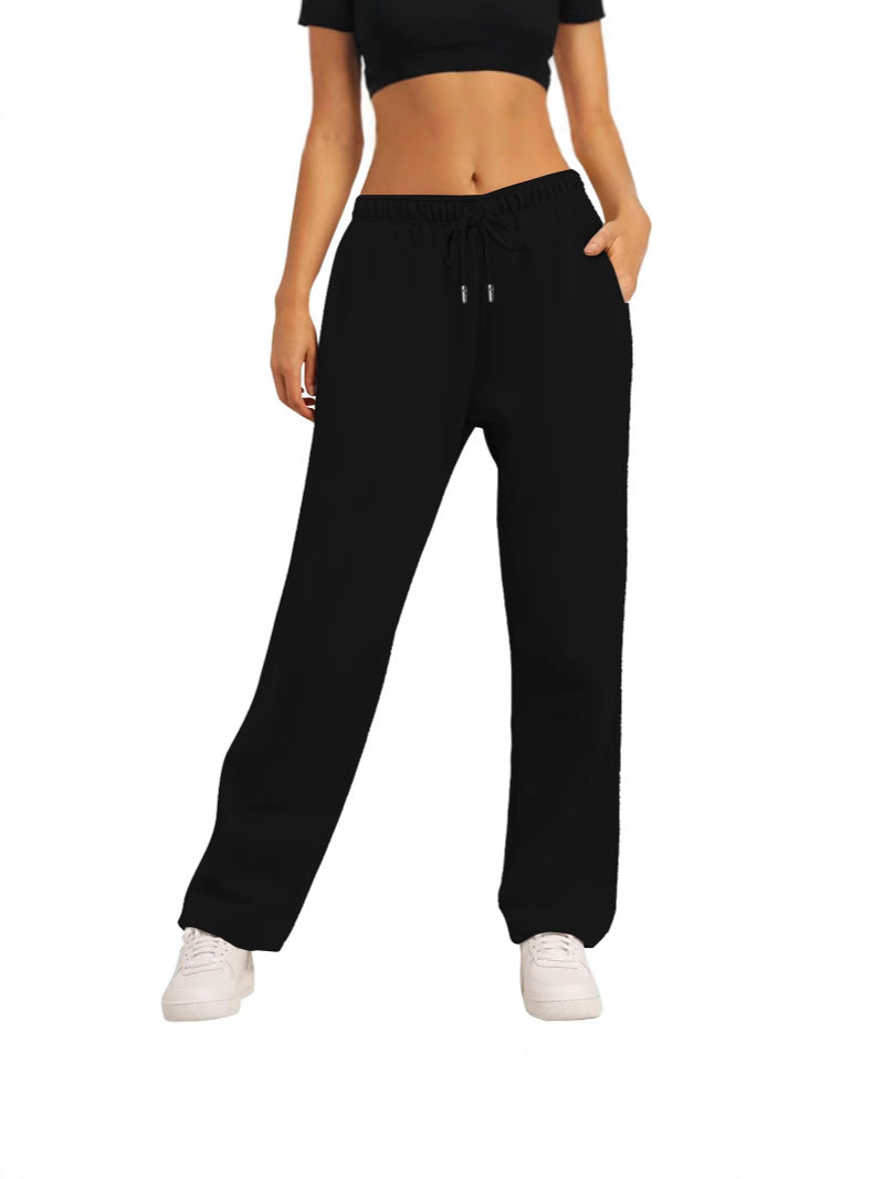 Damen nan weite High‑Waist Loungewear‑Jogginghose mit elastischem Bund Kordelzug und Seitentaschen Echo Archiv