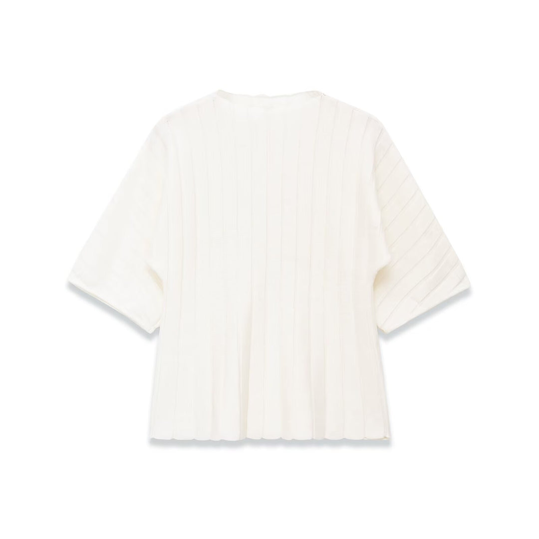 Damen Strickoberteil mit eleganter Textur und kurzem Arm Echo Archiv