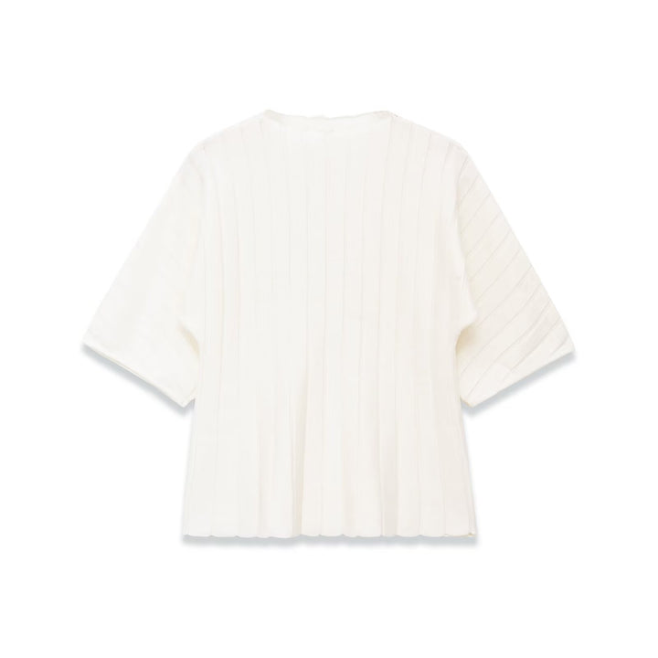Damen Strickoberteil mit eleganter Textur und kurzem Arm Echo Archiv