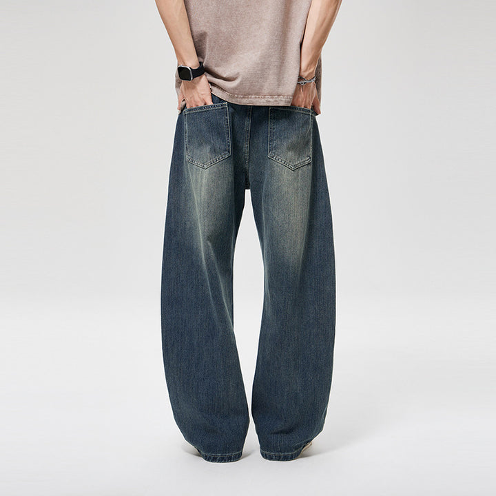 Herren Weite Baggy-Jeans mit hohem Bund, konischer Knöchelpassform und elastischem Tunnelzug Echoarchiv