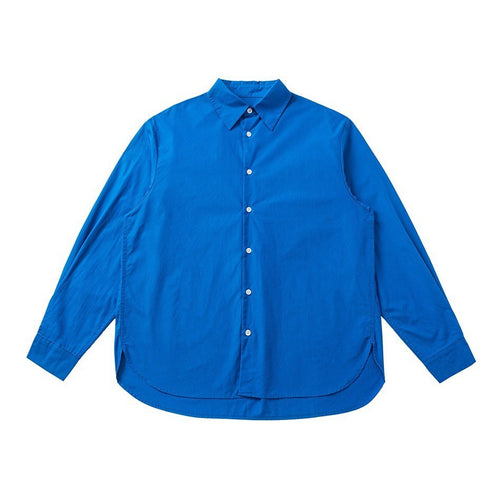 Unisex Oversized Hemd aus leichter Baumwollmischung mit abgerundetem Saum Echoarchiv