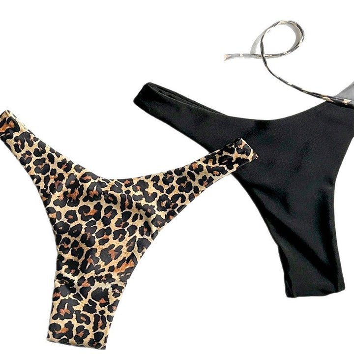 Damen Triangel-Bikini mit verspieltem Leopardenmuster und modischen Trägern Echo Archiv
