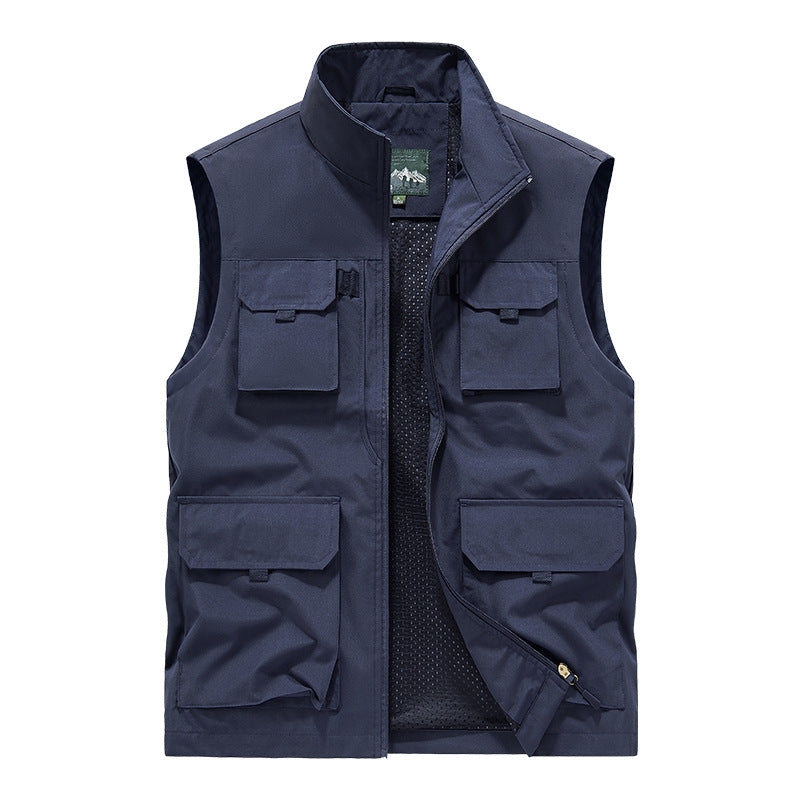 Herren Multifunktionale Outdoorweste mit Mehrfach-Taschen und atmungsaktivem Meshfutter Echoarchiv