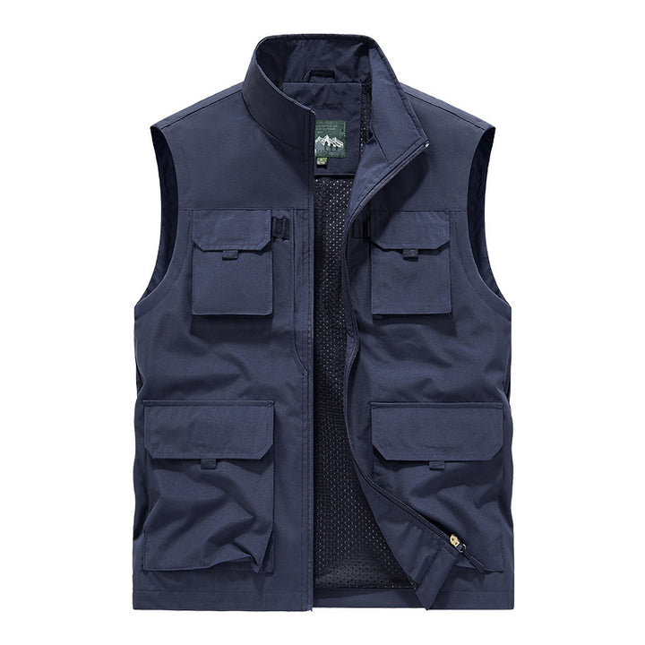 Herren Multifunktionale Outdoorweste mit Mehrfach-Taschen und atmungsaktivem Meshfutter Echoarchiv