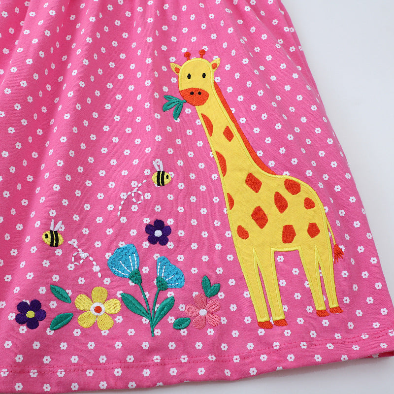 Mädchen Baumwollkleid mit niedlichem Giraffenmuster Echo Archiv