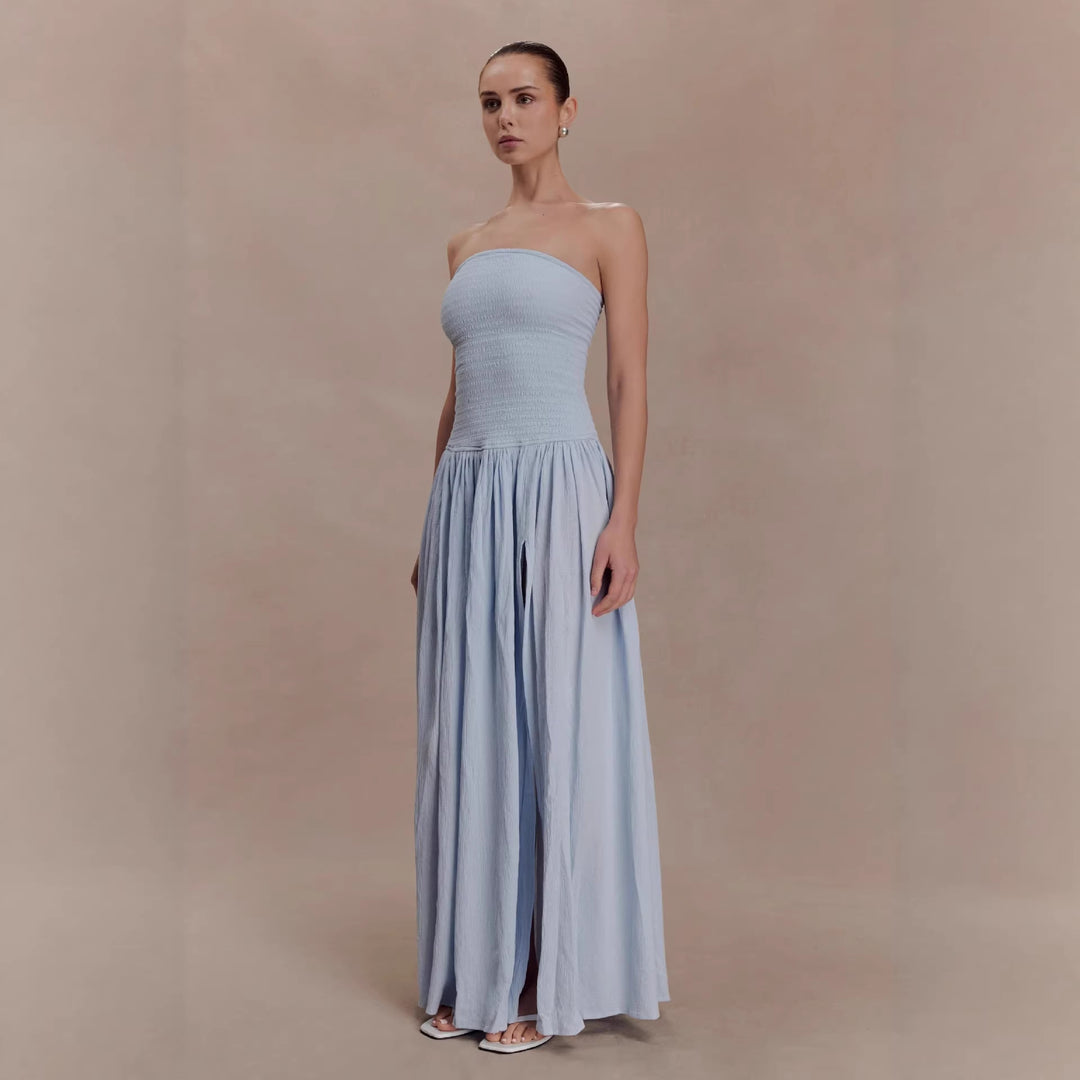 Damen Maxi-Kleid mit elastischem Oberteil und fließendem Rock Echo Archiv