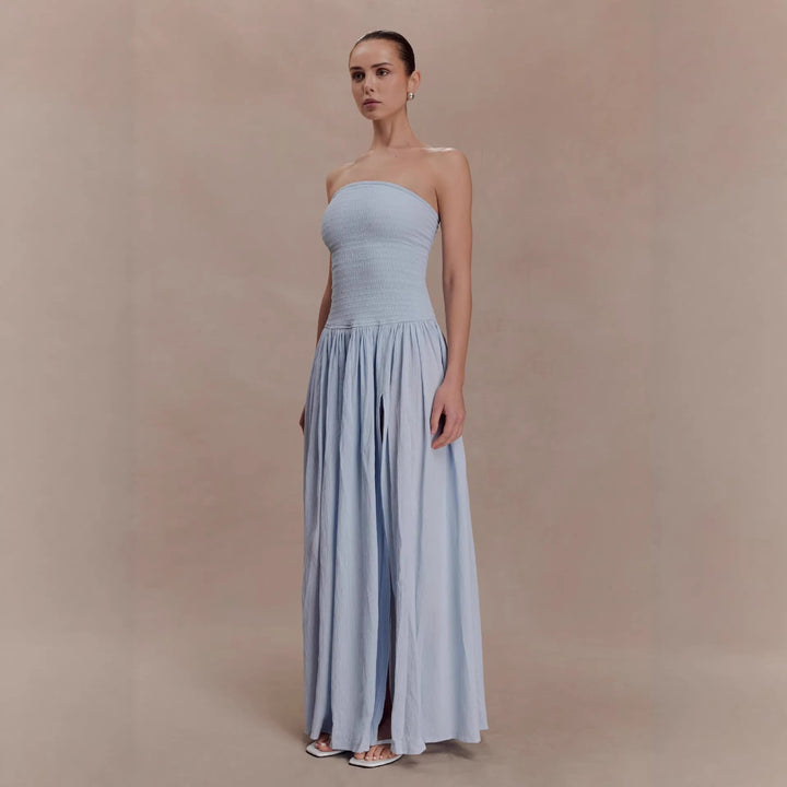 Damen Maxi-Kleid mit elastischem Oberteil und fließendem Rock Echo Archiv
