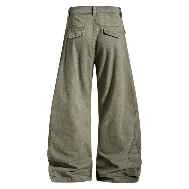 Damen Weite High‑Waist Cargo‑Hose mit verstärkten Kniepaneelen und verstellbarem Saum Echoarchiv
