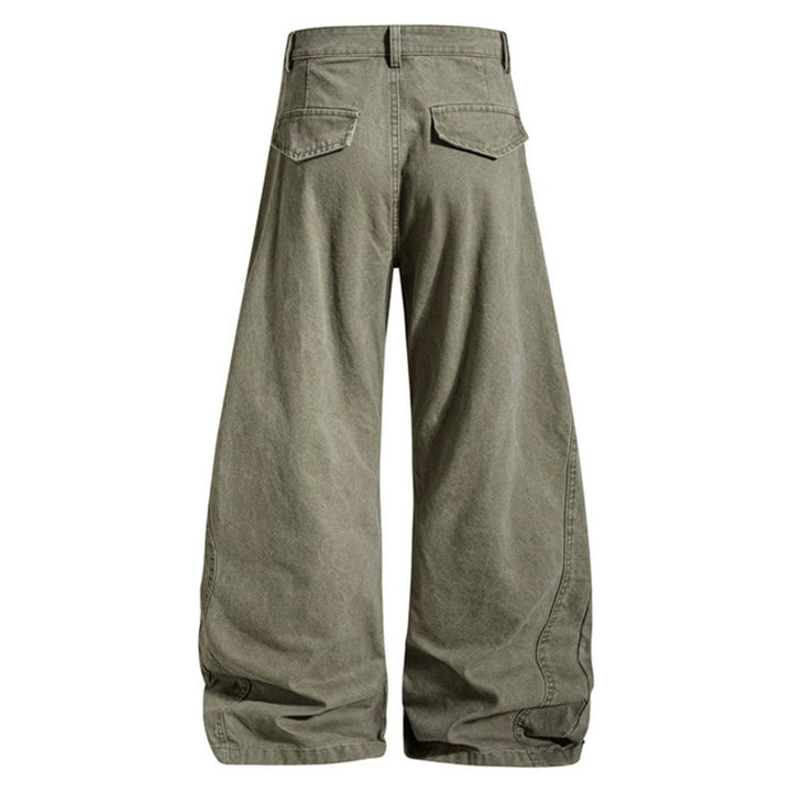 Damen Weite High‑Waist Cargo‑Hose mit verstärkten Kniepaneelen und verstellbarem Saum Echoarchiv