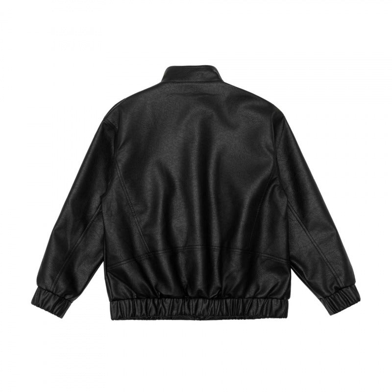 Herren Boxy Kunstleder-Blouson mit Stehkragen, Schulterklappen und elastischem Saum Echo Archiv