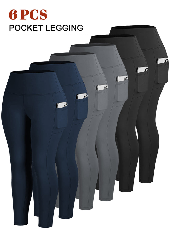 Damen Knöchelhohe Sportleggings mit hohem Bund und seitlicher Smartphone-Tasche – Avélisse