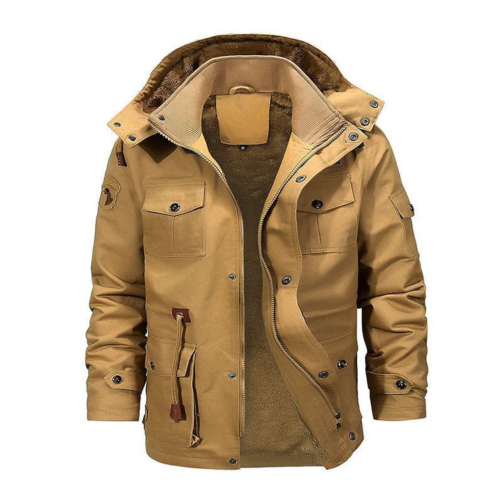 Herren Fieldparka aus robustem Canvas mit Teddyfleece-Innen und Multifunktions‑Taschen – Taviero