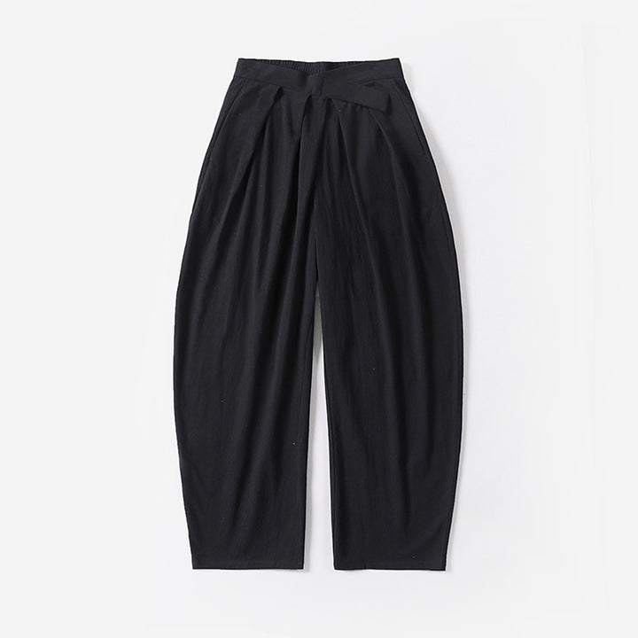 Damen Elegante Bundfalten-Hose mit ballonförmigem Bein und elastischem Taillenbund Echoarchiv