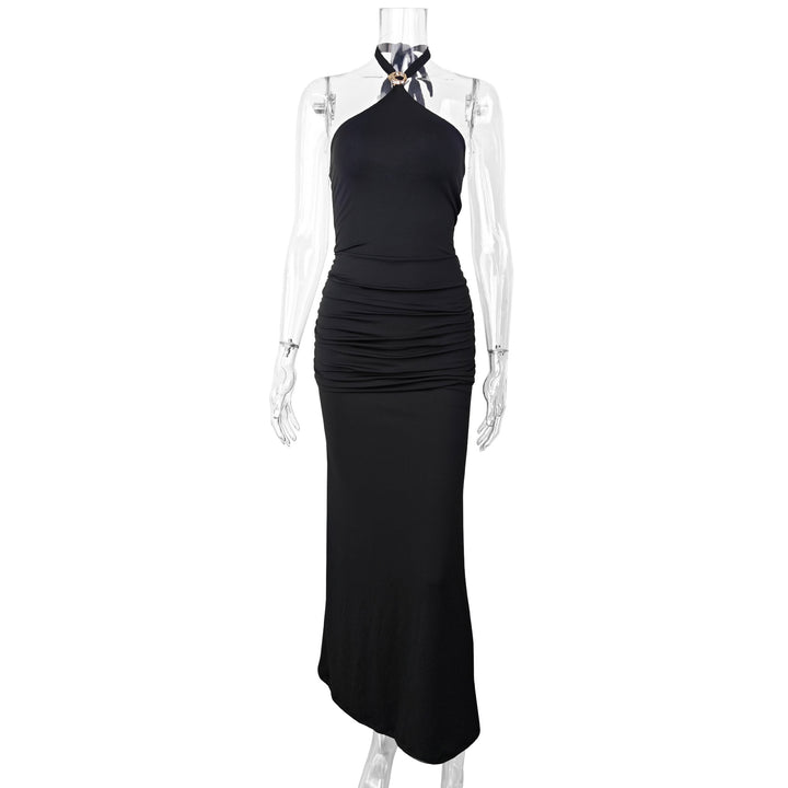 Damen Elegantes Maxi-Kleid mit sphärischem Halterneck und raffinierter Raffung Echo Archiv