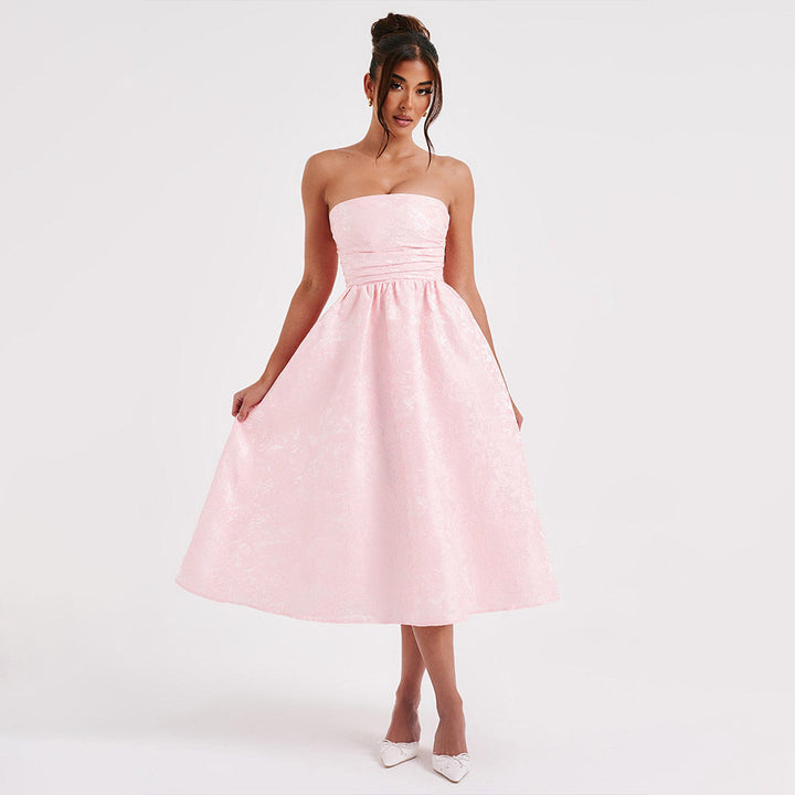 Damen Ballkleid mit schulterfreiem Design und fließendem Rock Echo Archiv