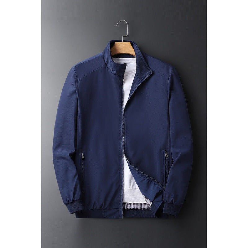 Herren Leichter wind- und wasserabweisender Zip-Blouson mit Stehkragen und Reißverschlusstaschen – Taviero