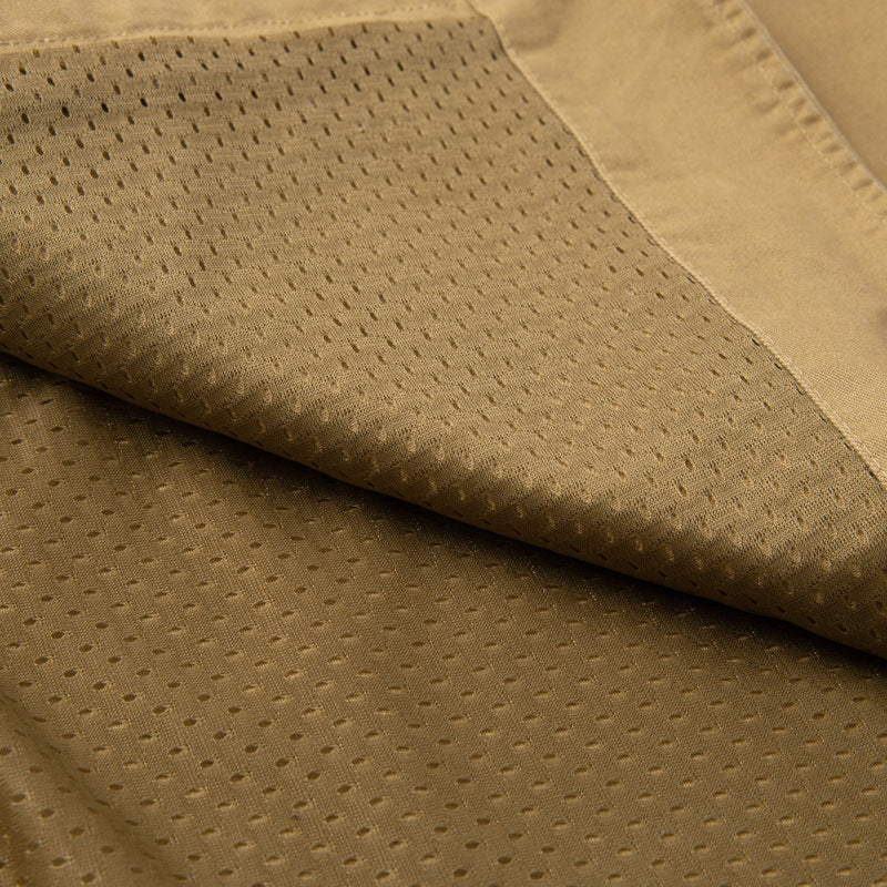 Herren Ärmellose Utility-Canvas-Weste mit V‑Ausschnitt, Knopfleiste und aufgesetzten Taschen Echoarchiv