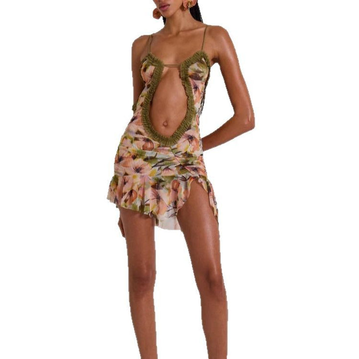 Damen Sommerliches Minikleid mit Raffungen und asymmetrischem Saum Echo Archiv