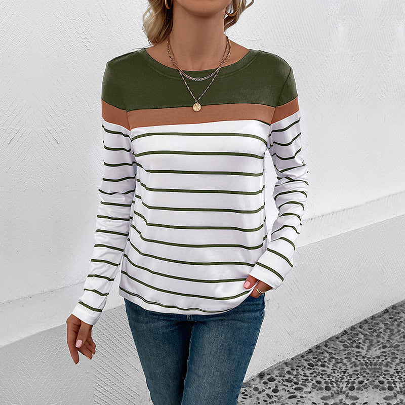 Damen Modisches Langarmshirt mit Streifen Echo Archiv