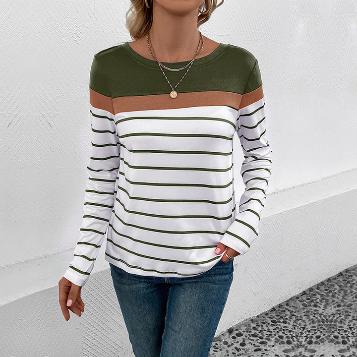 Damen Modisches Langarmshirt mit Streifen Echo Archiv