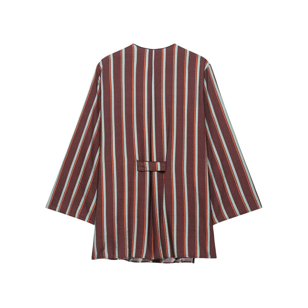 Damen Gestreiftes Wickel-Kimono-Set mit weiter Palazzo-Hose Echo Archiv