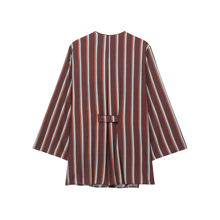 Damen Gestreiftes Wickel-Kimono-Set mit weiter Palazzo-Hose Echo Archiv