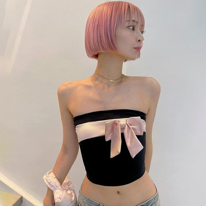 Damen bandeau Oberteil mit elegantem Schleifenakzent Echo Archiv