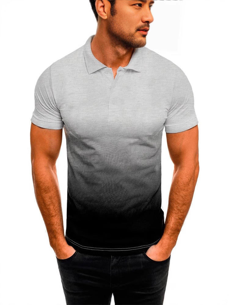 Herren Poloshirt mit modernem Farbverlauf und atmungsaktivem Schnitt Echoarchiv