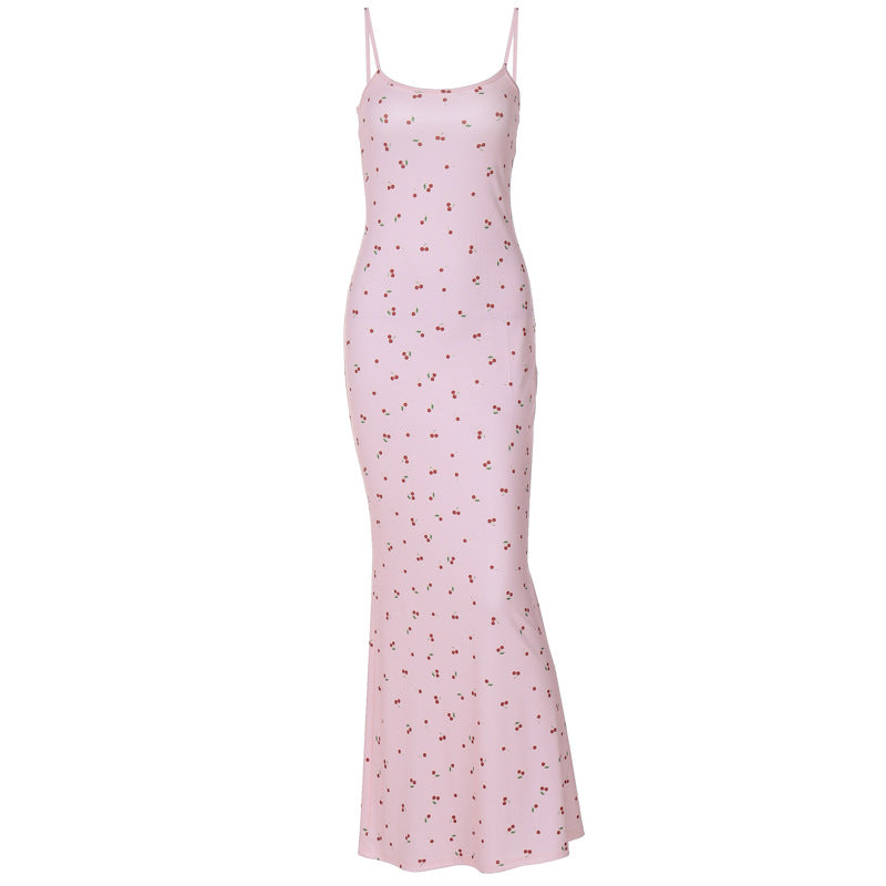 Damen Figurnahes Maxikleid mit floralem Design und Spaghettiträgern Echo Archiv
