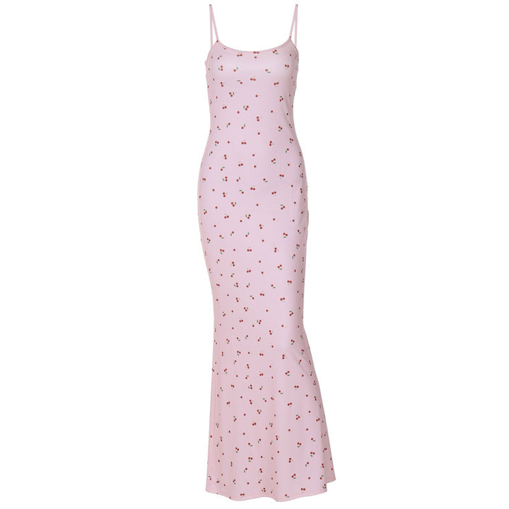 Damen Figurnahes Maxikleid mit floralem Design und Spaghettiträgern Echo Archiv