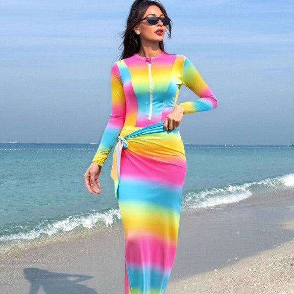 Damen langer, figurbetonender Strandkleid Echo Archiv