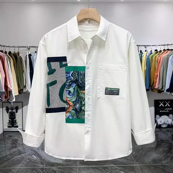 Herren lässiges Hemd mit modischen Design-Elementen und praktischen Taschen Echoarchiv