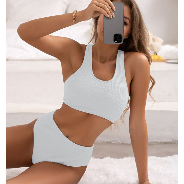 Damen Sport-Bikini Set mit hohem Bund und innovativem Ripp-Design Echo Archiv