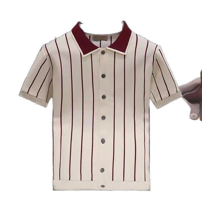 Stylisches kurzärmliges Strickhemd für Herren Echo Archive