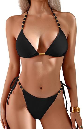 Damen Triangel-Bikini mit verspielten Perlendetails Echo Archiv