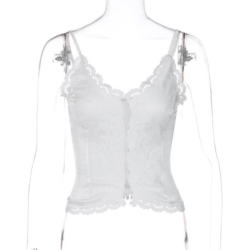 Damen Spitzen-Corsage mit eleganter Knopfleiste Echo Archiv