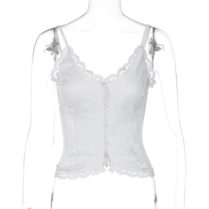 Damen Spitzen-Corsage mit eleganter Knopfleiste Echo Archiv