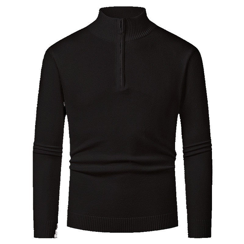 Herren eleganter Rollkragenpullover mit durchgehendem Reißverschluss Echoarchiv