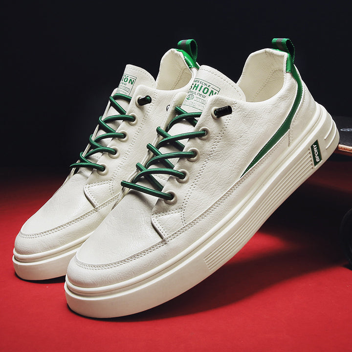 Herren Urbaner Casual-Ledersneaker mit dicker geriffelter Plateausohle und gepolsterter Zunge Echoarchiv