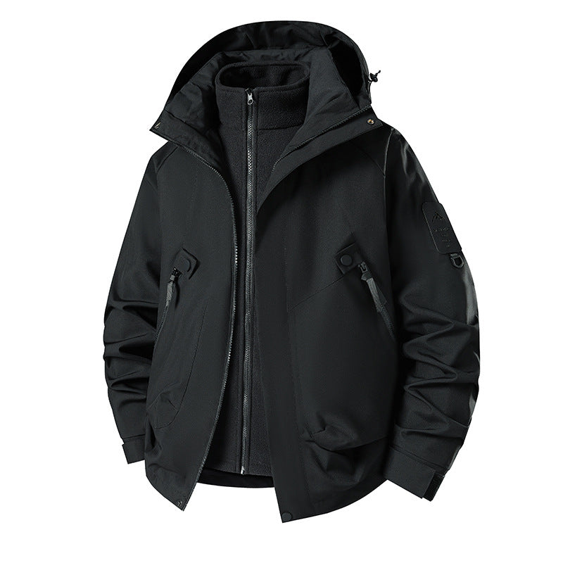 Herren 3‑in‑1 Softshell-Parka mit abnehmbarer Fleece-Innenjacke und technischer Kapuze Echo Archiv