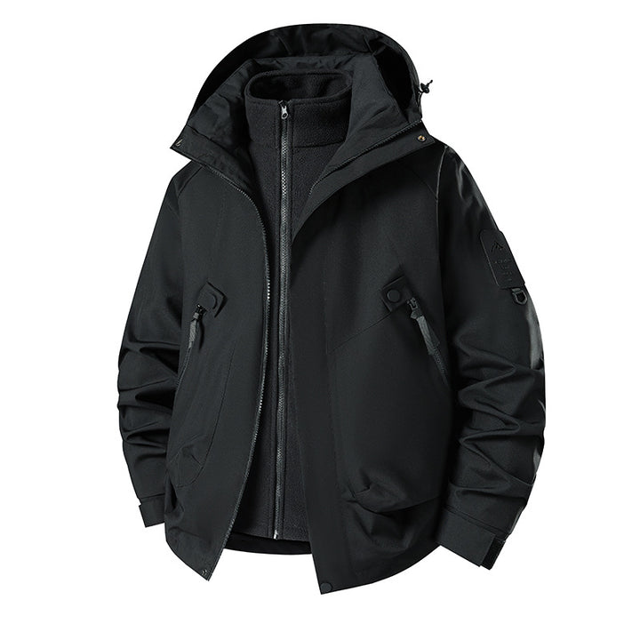 Herren 3‑in‑1 Softshell-Parka mit abnehmbarer Fleece-Innenjacke und technischer Kapuze Echo Archiv