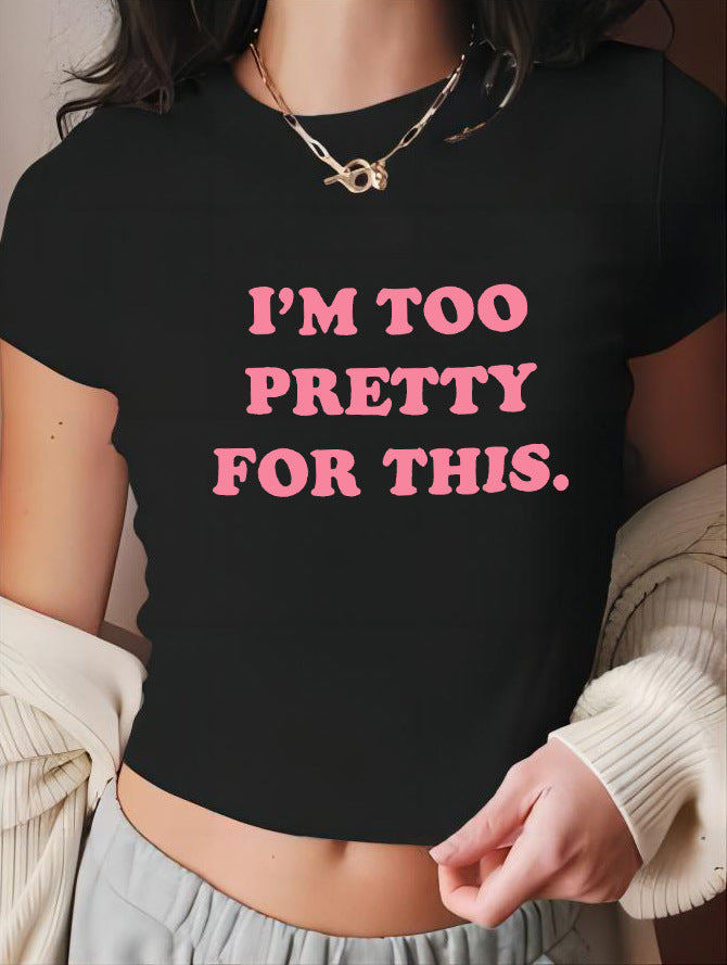 Damen Crop-T-Shirt mit kreativem Nostalgie-Druck und lässigem Schnitt Echo Archiv