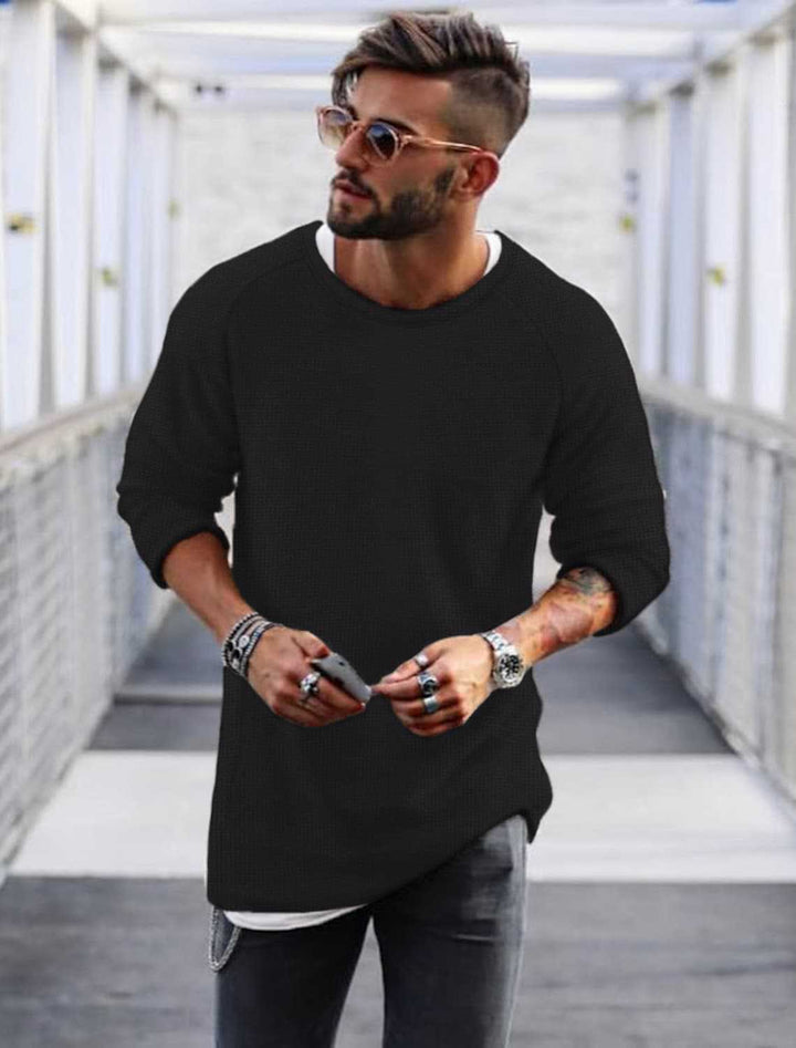 Herren lässiger Pullover mit innovativem Strickmuster Echoarchiv