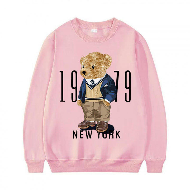 Damen Gemütlicher Sweatshirt mit Bärenmotiv Echoarchiv
