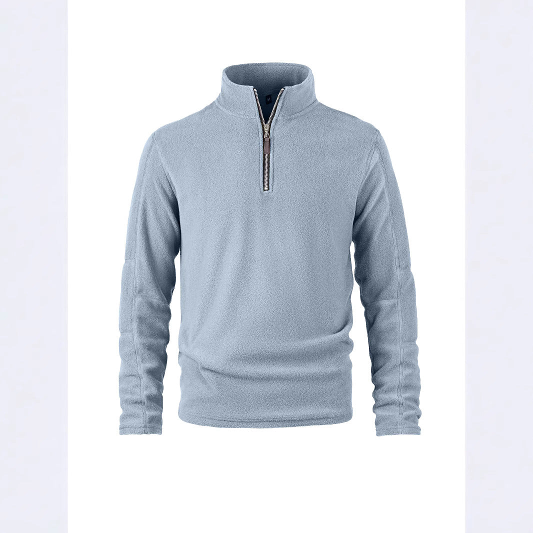 Herren Fleece-Pullover mit halblangem Reißverschluss und elastischen Bündchen Echoarchiv
