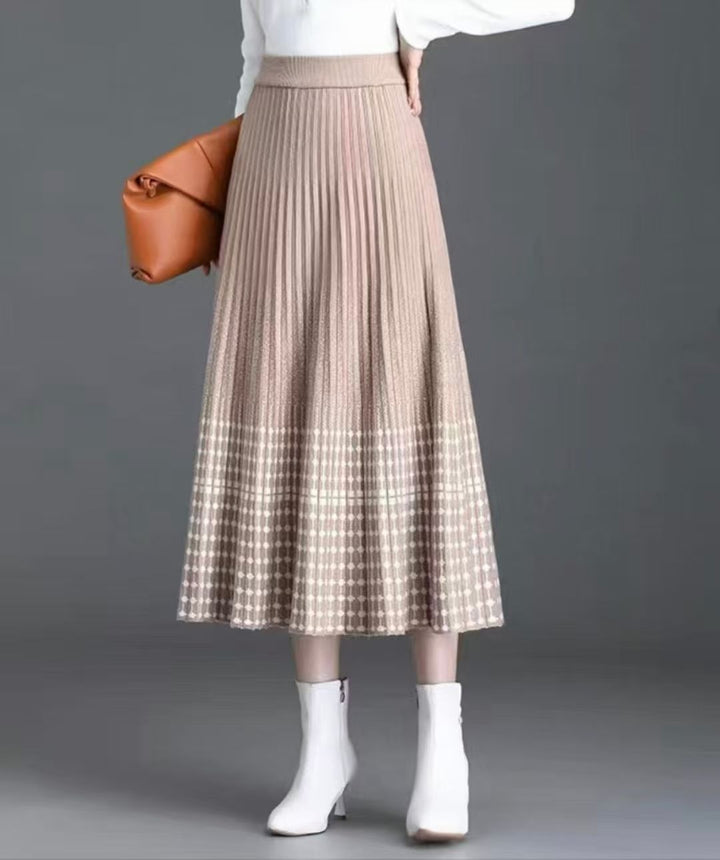 Damen Plissierter Maxirock mit eleganten Muster Echo Archiv