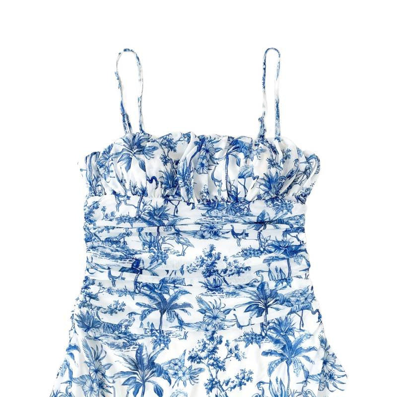 Damen Sommerliches Minikleid mit floralem Muster und Trägerdetails Echo Archiv