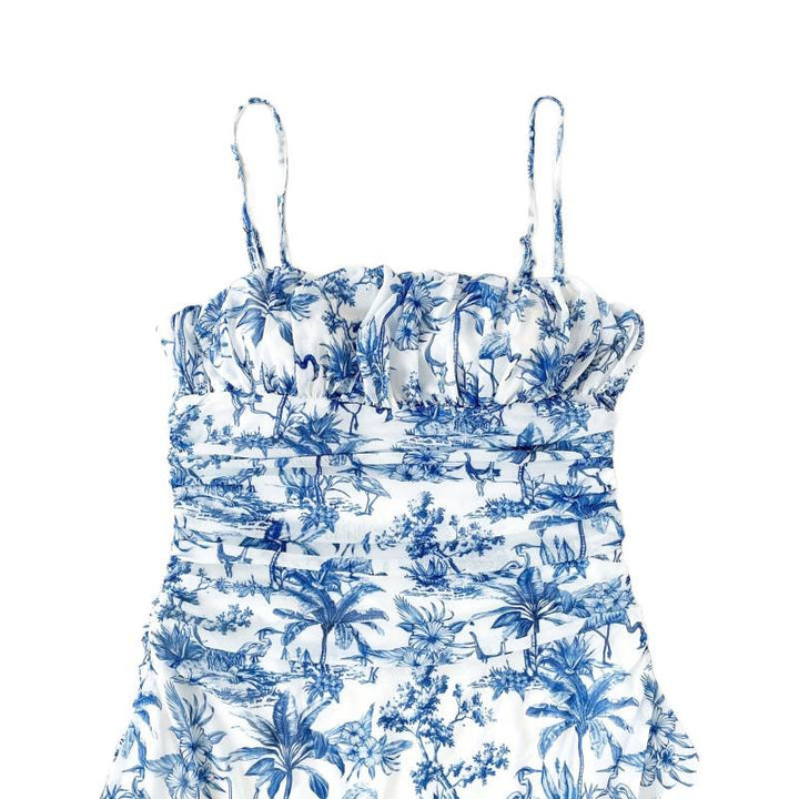 Damen Sommerliches Minikleid mit floralem Muster und Trägerdetails Echo Archiv