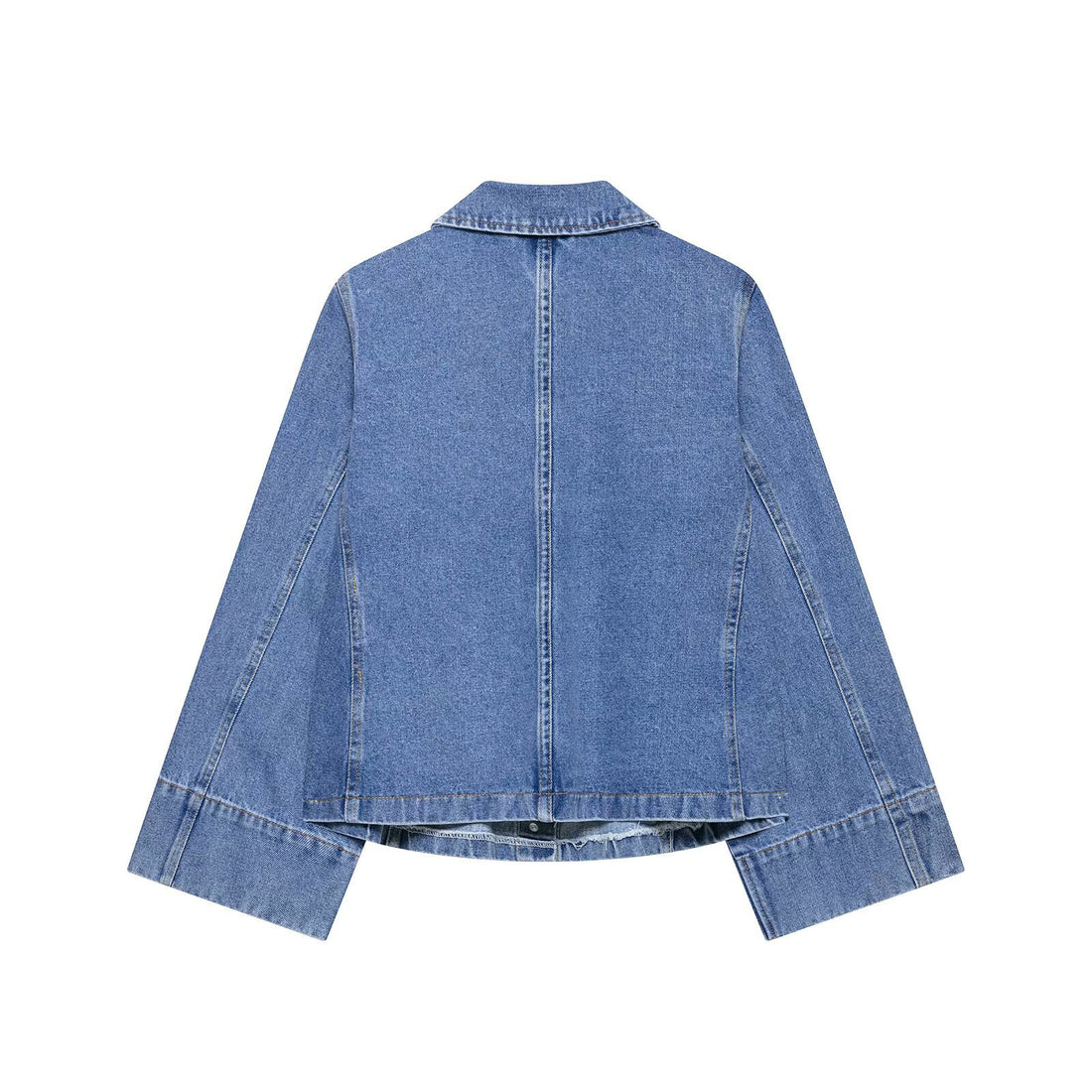 Damen Oversize-Jeansjacke mit Hemdkragen und großen aufgesetzten Taschen Echo Archiv