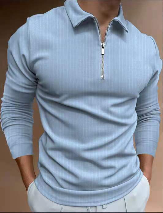 Herren Poloshirt mit Reißverschluss und Streifenmuster Echoarchiv